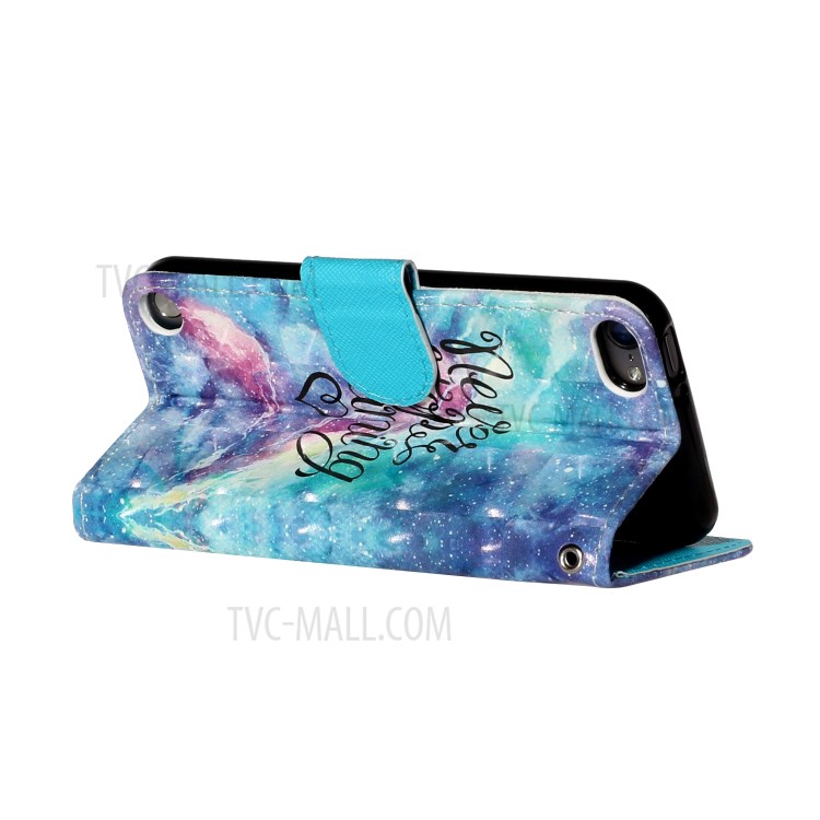 Light Spot Decor Pattern Printing Wallet Stand Flip Leather Case for Apple iPod Touch 6/5 - Never Stop Dreaming-6
