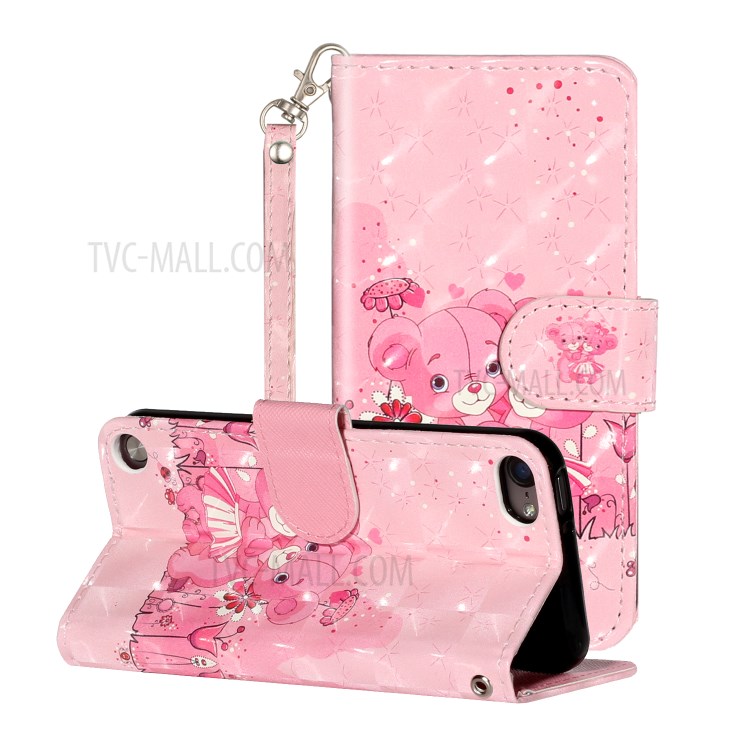 Light Spot Decor Pattern Printing Wallet Stand Flip Leather Case for Apple iPod Touch 6/5 - Bears-1