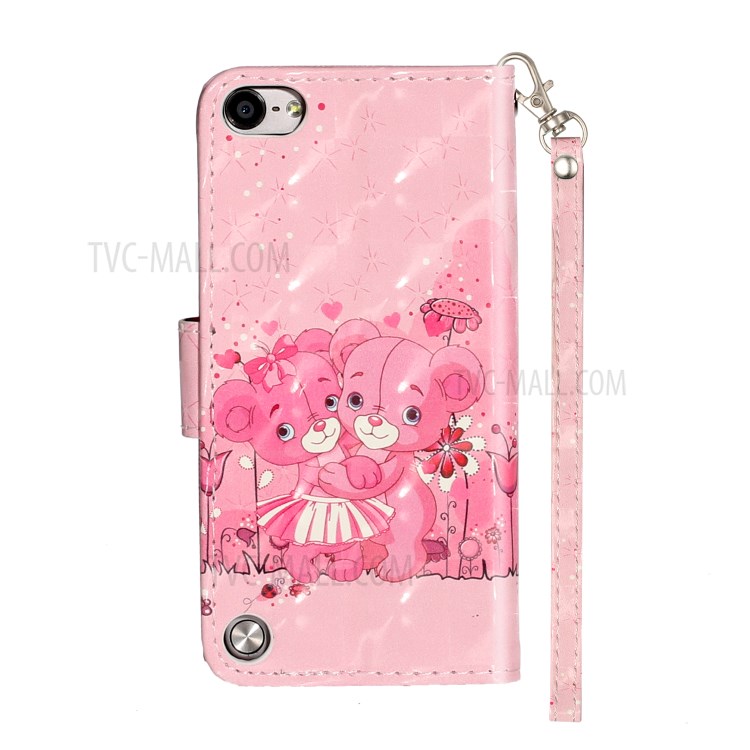 Light Spot Decor Pattern Printing Wallet Stand Flip Leather Case for Apple iPod Touch 6/5 - Bears-4