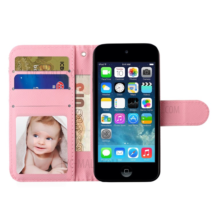 Light Spot Decor Pattern Printing Wallet Stand Flip Leather Case for Apple iPod Touch 6/5 - Bears-7
