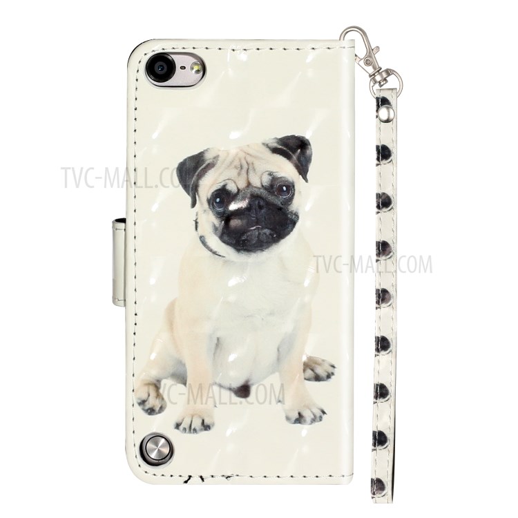 Light Spot Decor Pattern Printing Wallet Stand Flip Leather Case for Apple iPod Touch 6/5 - Dog-4