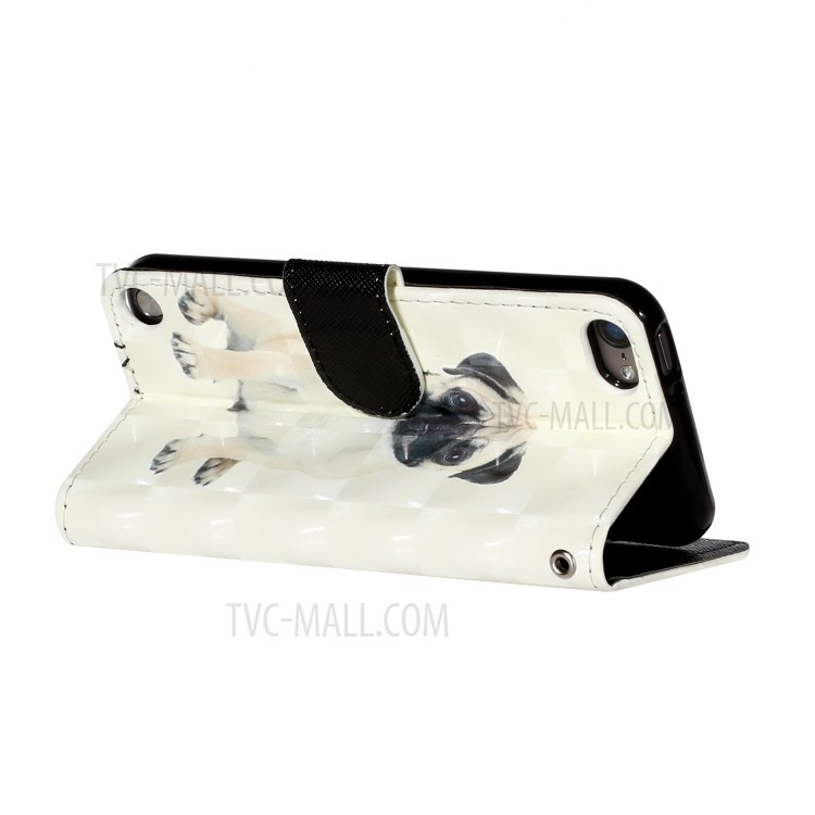 Light Spot Decor Pattern Printing Wallet Stand Flip Leather Case for Apple iPod Touch 6/5 - Dog-6