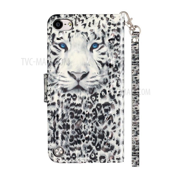 Light Spot Decor Pattern Printing Wallet Stand Flip Leather Case for Apple iPod Touch 6/5 - Leopard-4