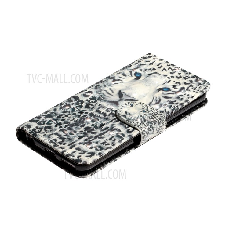 Light Spot Decor Pattern Printing Wallet Stand Flip Leather Case for Apple iPod Touch 6/5 - Leopard-5
