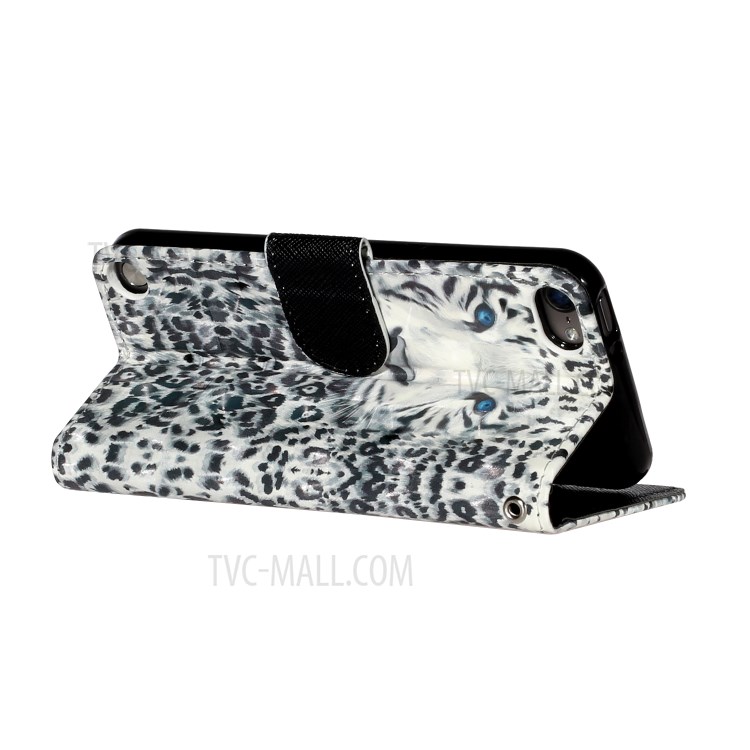 Light Spot Decor Pattern Printing Wallet Stand Flip Leather Case for Apple iPod Touch 6/5 - Leopard-6