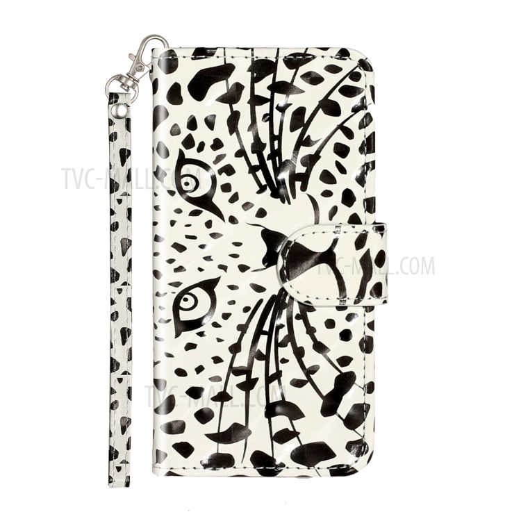 Light Spot Decor Pattern Printing Wallet Stand Flip Leather Case for Apple iPod Touch 6/5 - Leopard Face-3