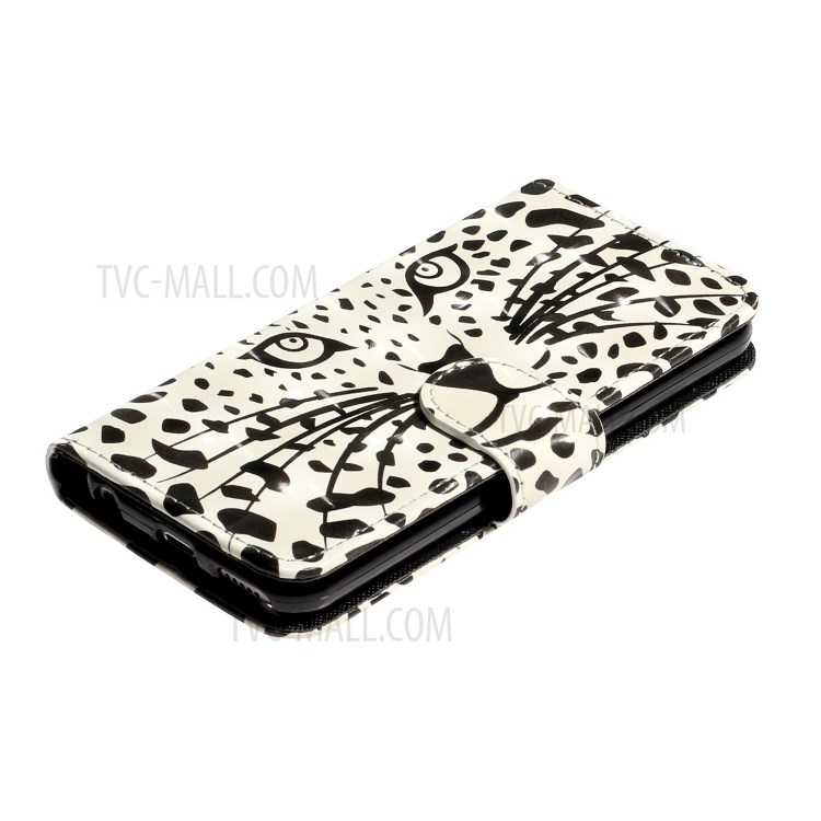 Light Spot Decor Pattern Printing Wallet Stand Flip Leather Case for Apple iPod Touch 6/5 - Leopard Face-5