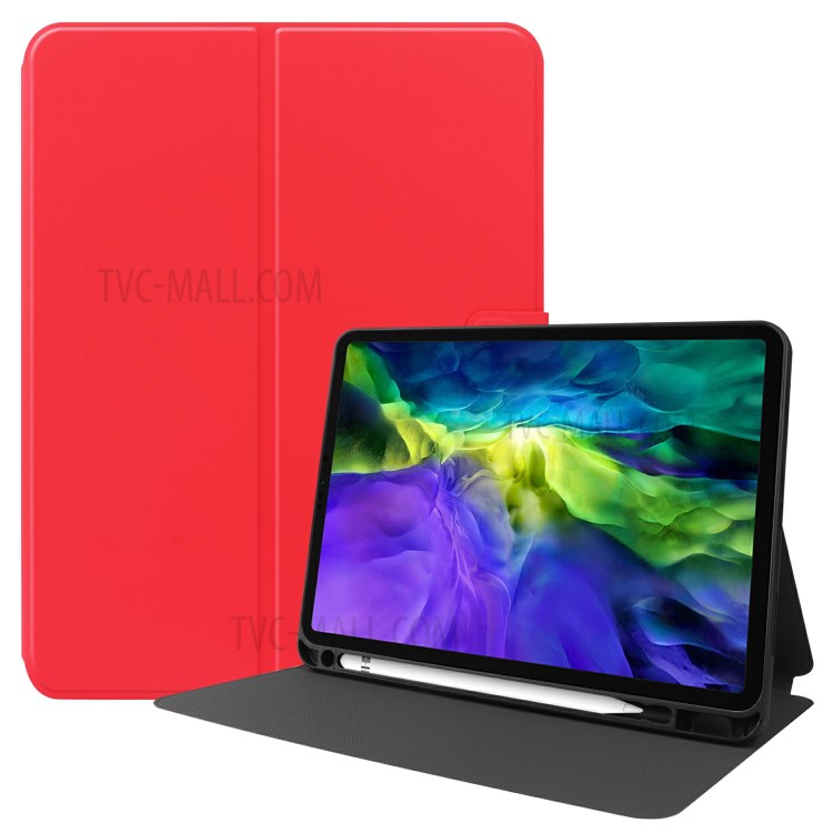 Smart PU Leather Stand Tablet Case with Pen Slot for iPad Pro 11-inch (2020)/(2018) - Red-1