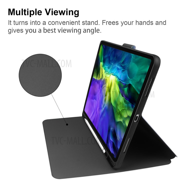 Smart PU Leather Stand Tablet Case with Pen Slot for iPad Pro 11-inch (2020)/(2018) - Purple-2