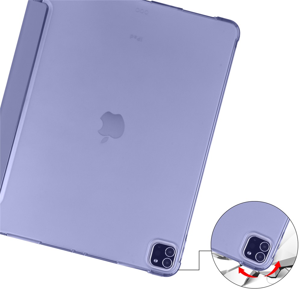 Tri-fold Stand Leather Smart Cover with Pen Slot for iPad Pro 11-inch (2020)/(2018) - Purple-6