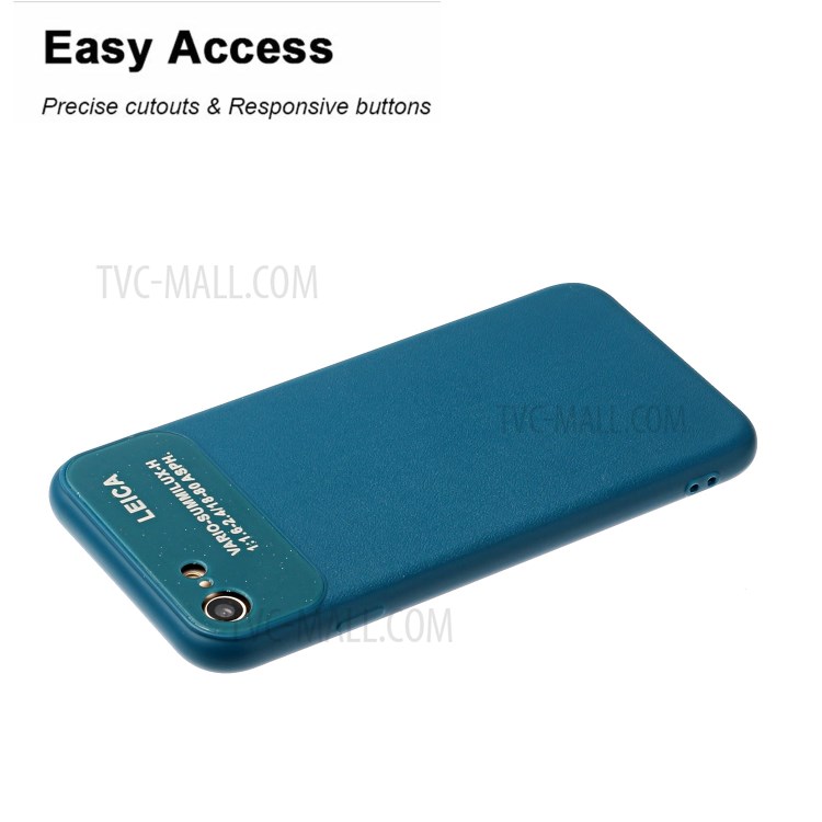 PU Leather Coated TPU Phone Case for Apple iPhone 7/8/SE 2020 - Blue-4