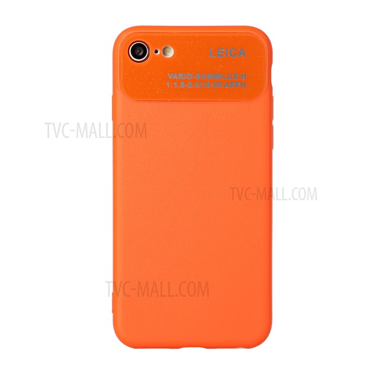 PU Leather Coated TPU Phone Case for Apple iPhone 7/8/SE 2020 - Orange-1