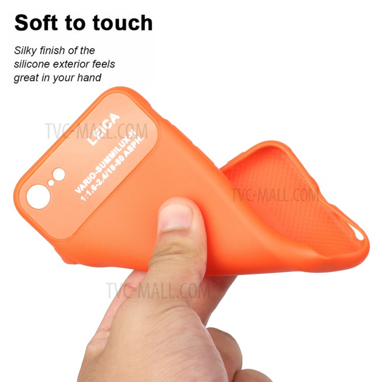 PU Leather Coated TPU Phone Case for Apple iPhone 7/8/SE 2020 - Orange-2