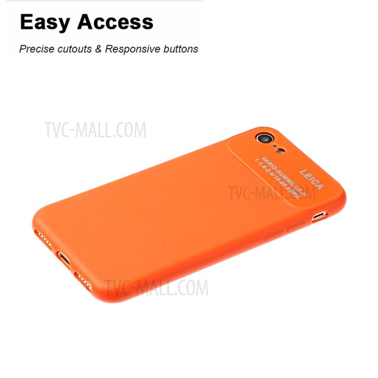 PU Leather Coated TPU Phone Case for Apple iPhone 7/8/SE 2020 - Orange-3