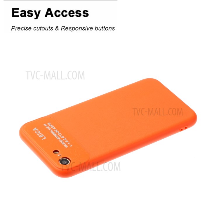 PU Leather Coated TPU Phone Case for Apple iPhone 7/8/SE 2020 - Orange-4