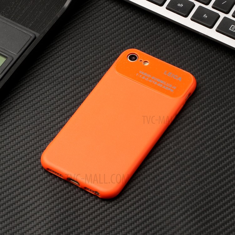PU Leather Coated TPU Phone Case for Apple iPhone 7/8/SE 2020 - Orange-5