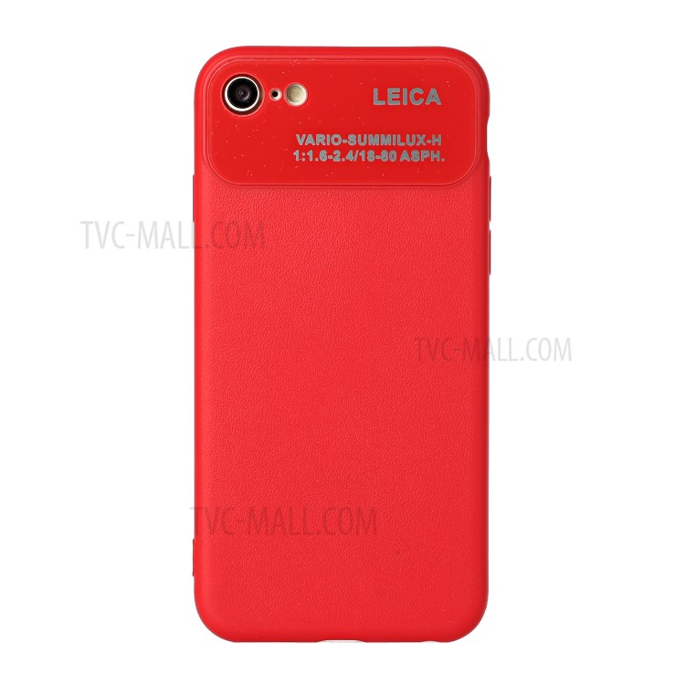 PU Leather Coated TPU Phone Case for Apple iPhone 7/8/SE 2020 - Red-1