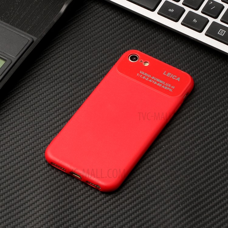 PU Leather Coated TPU Phone Case for Apple iPhone 7/8/SE 2020 - Red-5