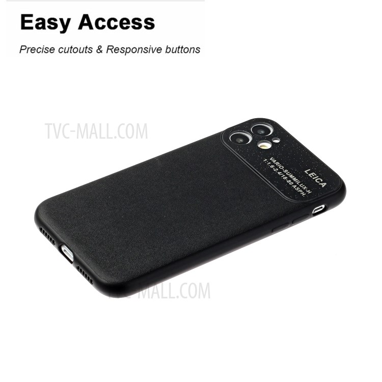 PU Leather Skin Soft TPU Phone Case with Camera Covering for Apple iPhone 11 6.1 inch - Black-3