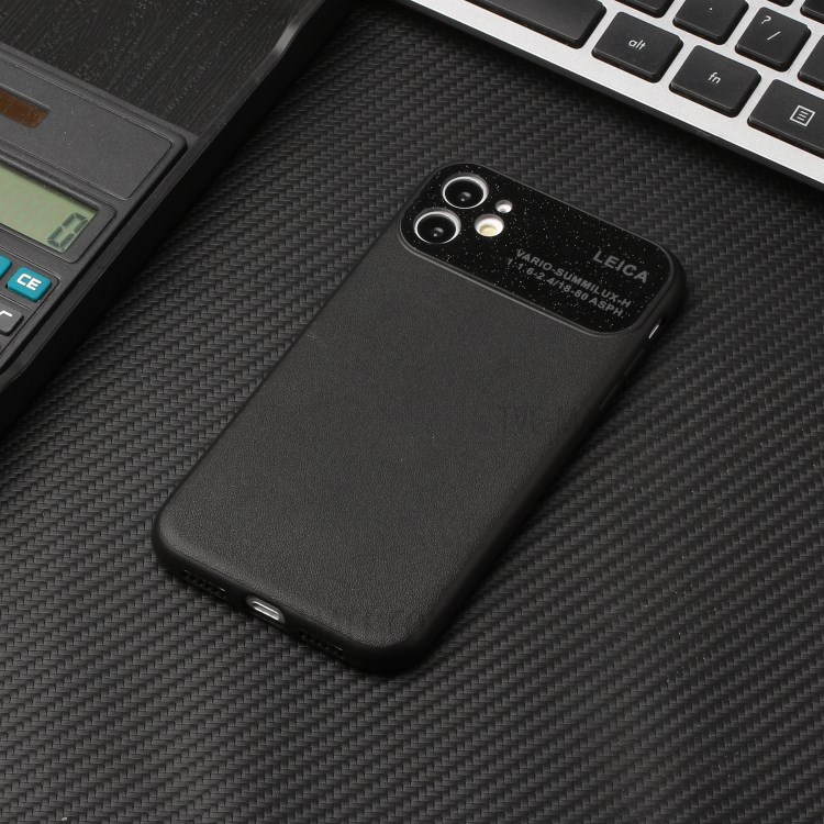 PU Leather Skin Soft TPU Phone Case with Camera Covering for Apple iPhone 11 6.1 inch - Black-5