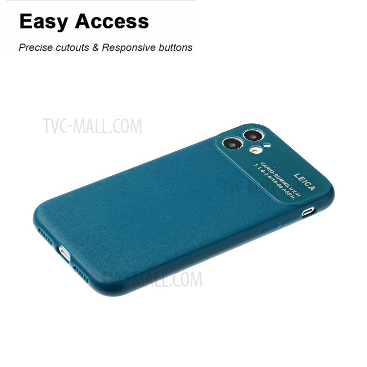 PU Leather Skin Soft TPU Phone Case with Camera Covering for Apple iPhone 11 6.1 inch - Blue-3