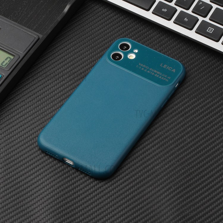 PU Leather Skin Soft TPU Phone Case with Camera Covering for Apple iPhone 11 6.1 inch - Blue-5