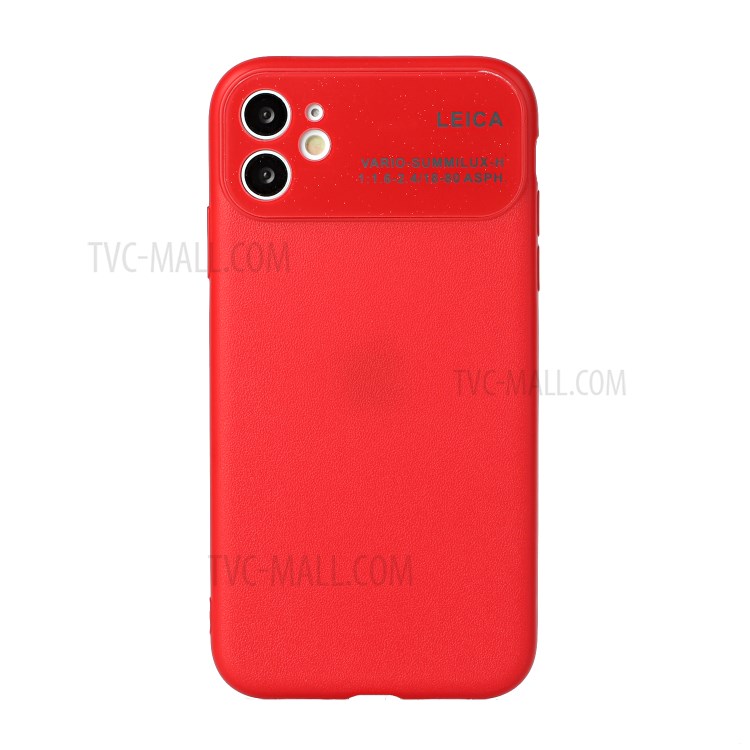 PU Leather Skin Soft TPU Phone Case with Camera Covering for Apple iPhone 11 6.1 inch - Red-1