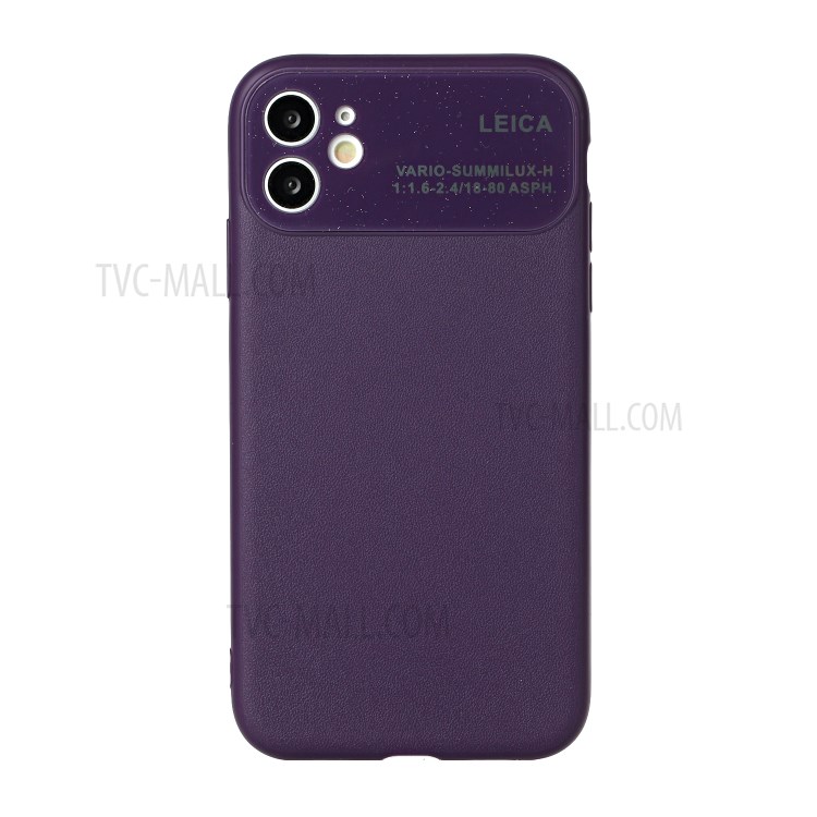 PU Leather Skin Soft TPU Phone Case with Camera Covering for Apple iPhone 11 6.1 inch - Purple-1