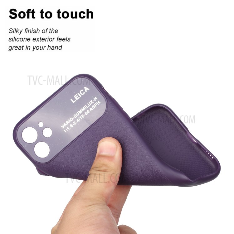 PU Leather Skin Soft TPU Phone Case with Camera Covering for Apple iPhone 11 6.1 inch - Purple-2