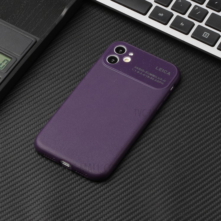 PU Leather Skin Soft TPU Phone Case with Camera Covering for Apple iPhone 11 6.1 inch - Purple-5