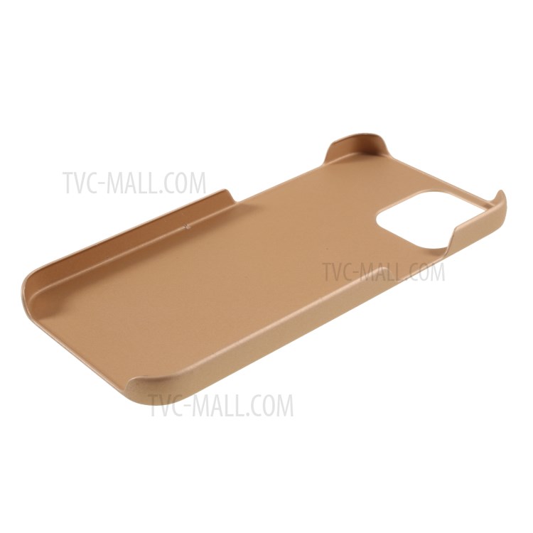 Rubberized Plastic Cell Phone Cover Case for iPhone 12 5.4-inch - Gold-5