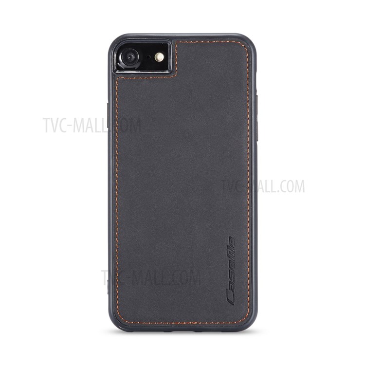 Caseme 018 Série Case Pour Iphone SE (2020) / SE (2022) / 8/7 Grosted Leather Magnetic 2-in-1 Slots de Carte - le Noir