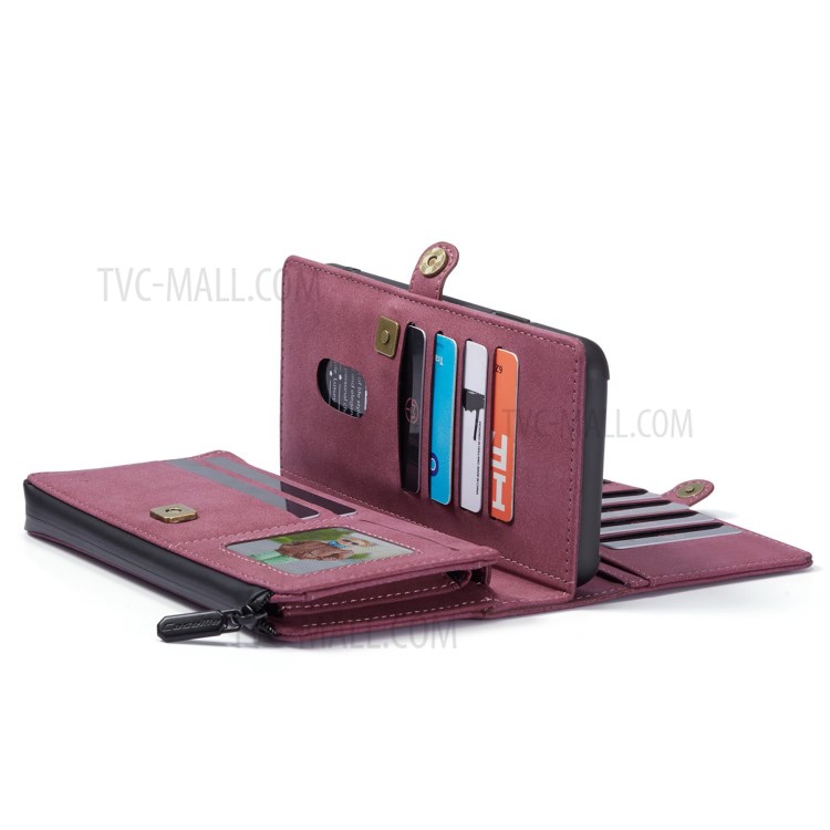 CASEME 018 Series Leather Case for iPhone SE (2nd Generation)/8/7 - Wine Red-22