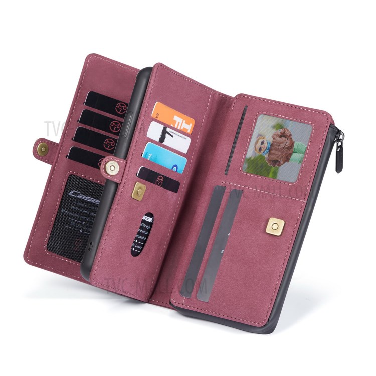 CASEME 018 Series Leather Case for iPhone SE (2nd Generation)/8/7 - Wine Red-24