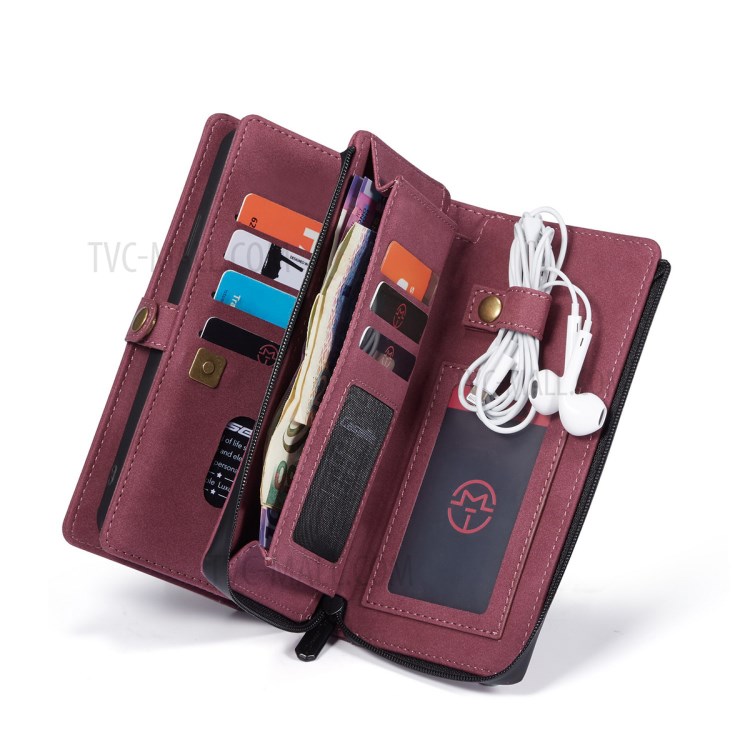 CASEME 018 Series Leather Case for iPhone SE (2nd Generation)/8/7 - Wine Red-25