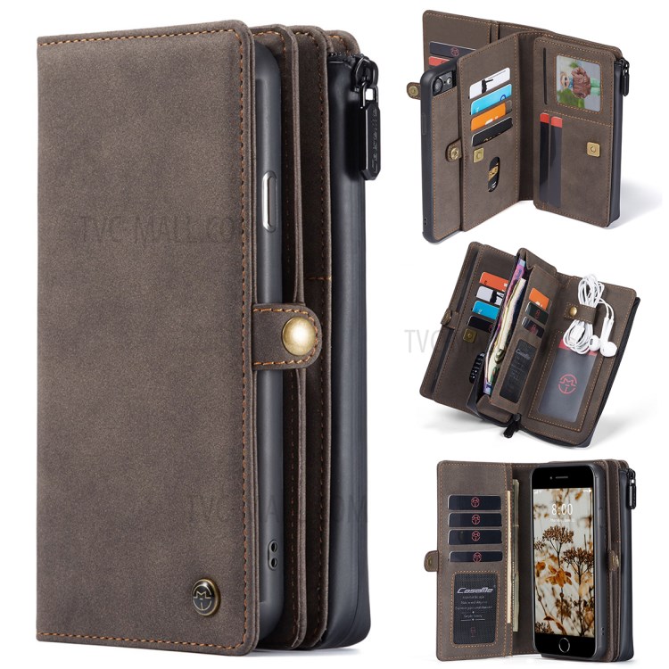 CASEME 018 Series Leather Case for iPhone SE (2nd Generation)/8/7 - Brown-29