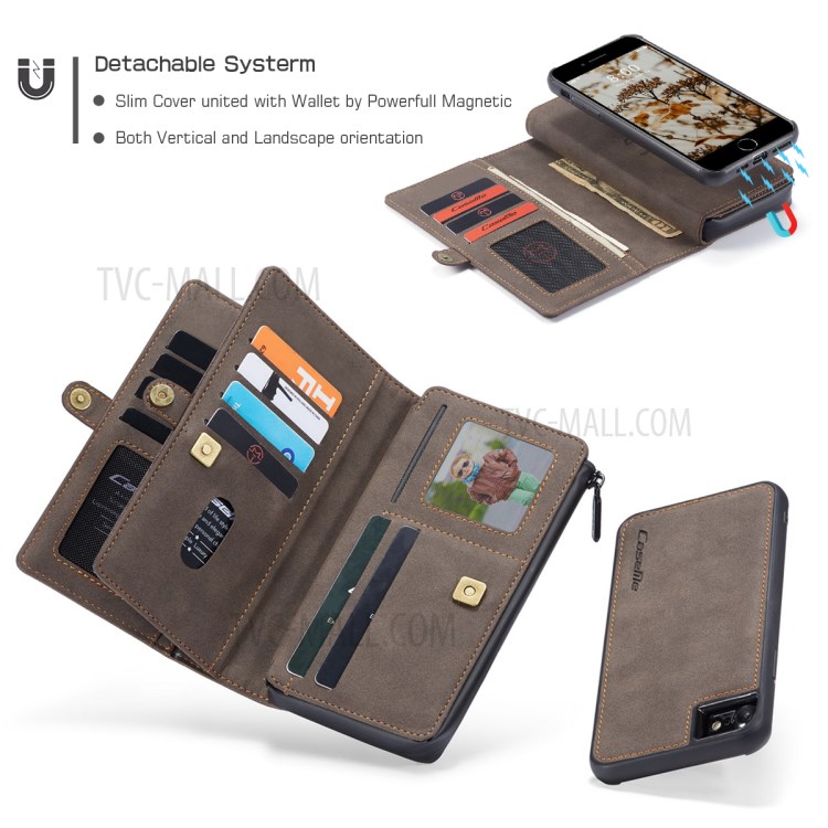 CASEME 018 Series Leather Case for iPhone SE (2nd Generation)/8/7 - Brown-6