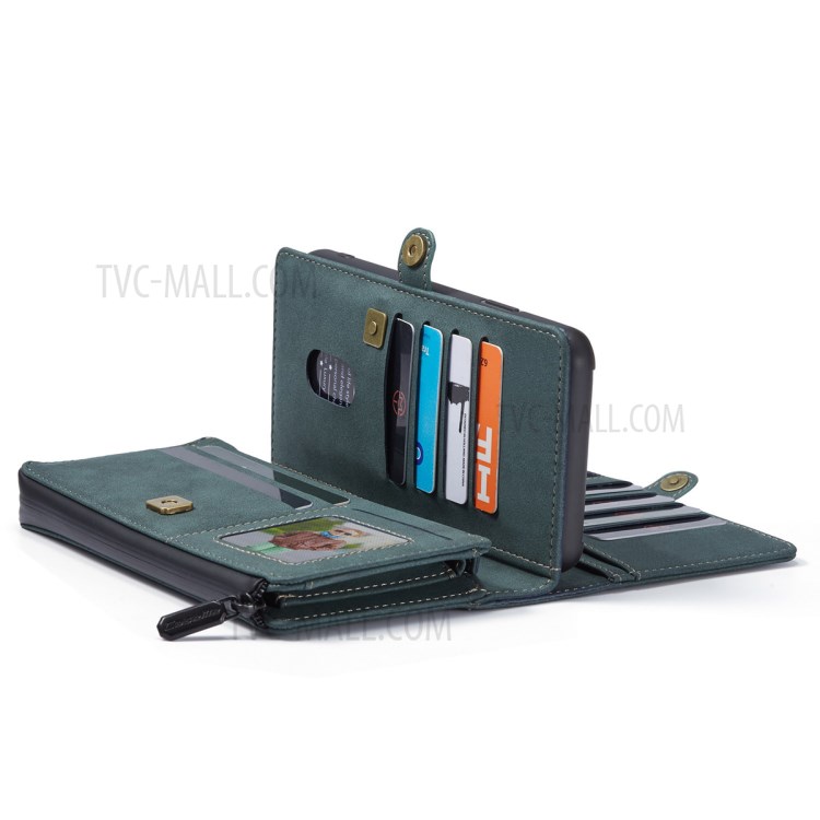 Case Della Serie Caseme 018 Per Iphone SE (2020)/SE (2022)/8/7 in Pelle Glassata Magnetica 2-in-1 Slot a Più Schede Multipli - Verde