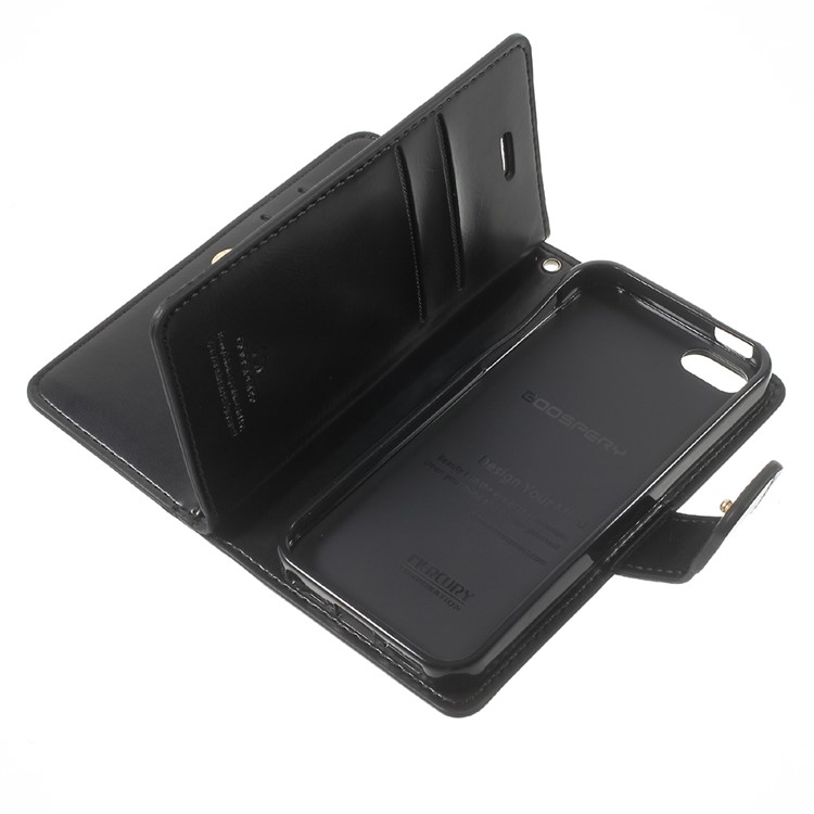 MERCURY GOOSPERY Bolsa de couro Mansoor Wallet para iPhone SE / 5s / 5 - negro-10