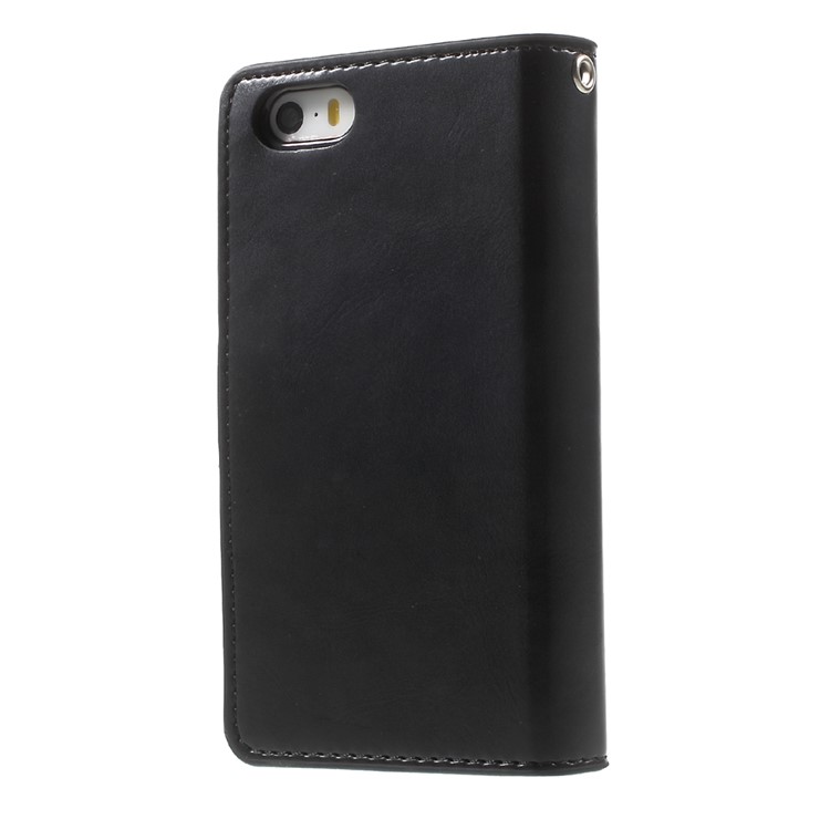 MERCURY GOOSPERY Bolsa de couro Mansoor Wallet para iPhone SE / 5s / 5 - negro-2