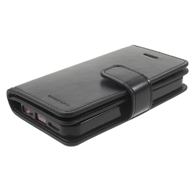 MERCURY GOOSPERY Bolsa de couro Mansoor Wallet para iPhone SE / 5s / 5 - negro-3