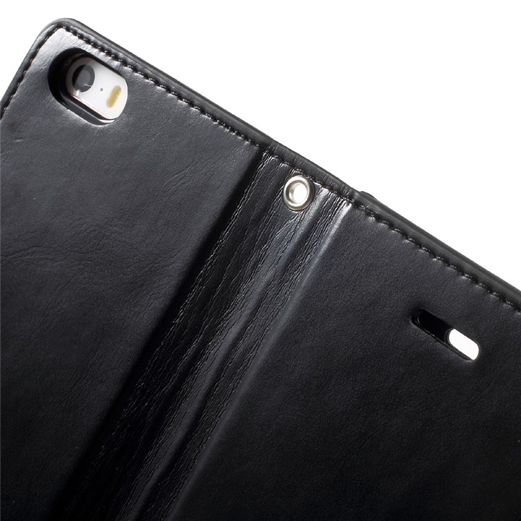 MERCURY GOOSPERY Bolsa de couro Mansoor Wallet para iPhone SE / 5s / 5 - negro-7