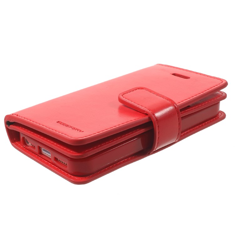 MERCURY GOOSPERY Mansoor carteira de couro Shell para o iPhone SE / 5s / 5 - Red-3