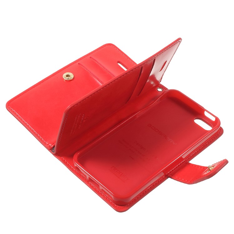MERCURY GOOSPERY Mansoor carteira de couro Shell para o iPhone SE / 5s / 5 - Red-9