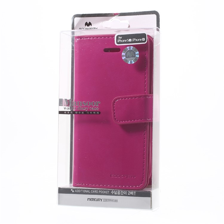 MERCURY GOOSPERY Mansoor Wallet Leather Shell for iPhone SE/5s/5 - Rose-11