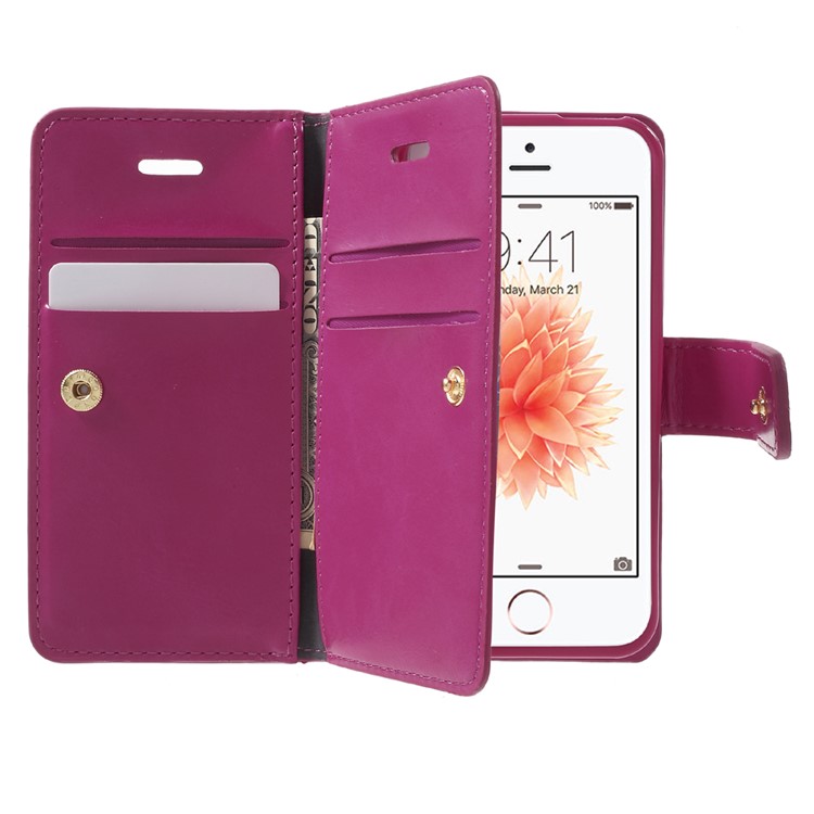 MERCURY GOOSPERY Mansoor Wallet Leather Shell for iPhone SE/5s/5 - Rose-5