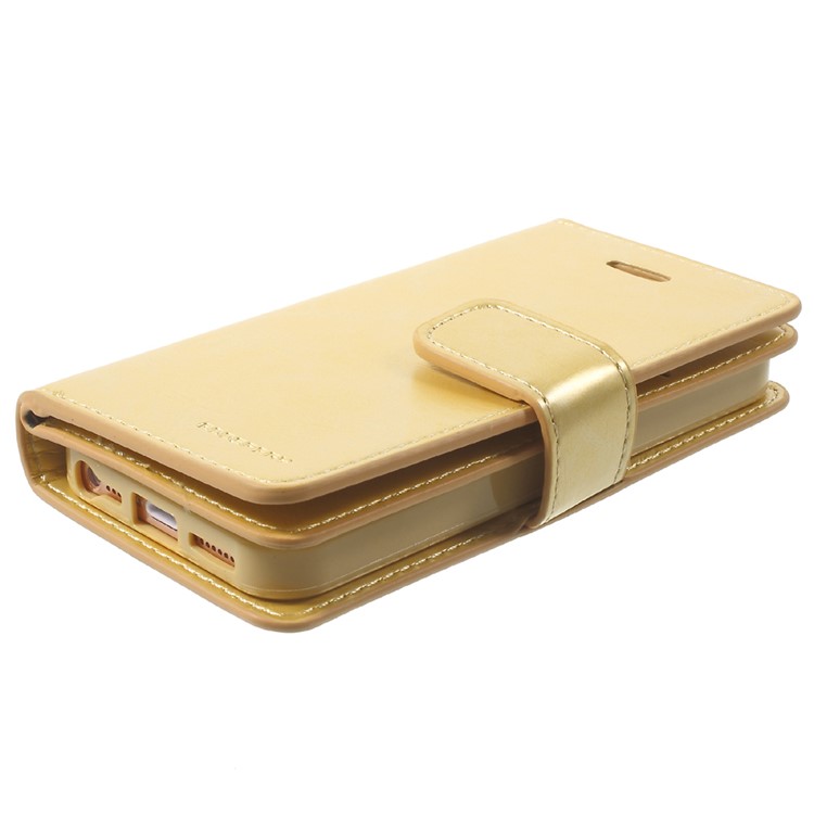 MERCURY GOOSPERY Mansoor Wallet Leather Cover for iPhone SE/5s/5 - Gold-3