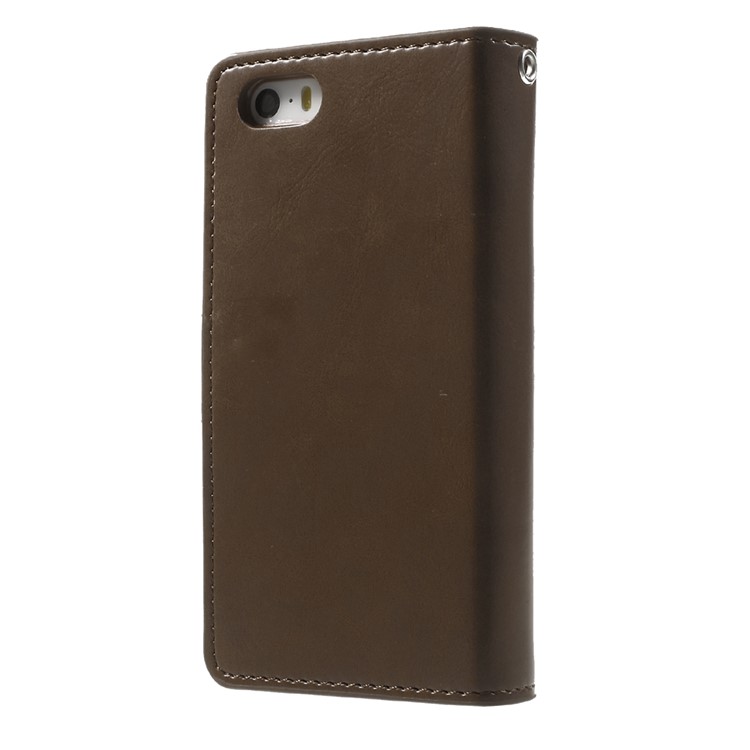 MERCURY GOOSPERY Mansoor Wallet Leather Case for iPhone SE/5s/5 - Coffee-2