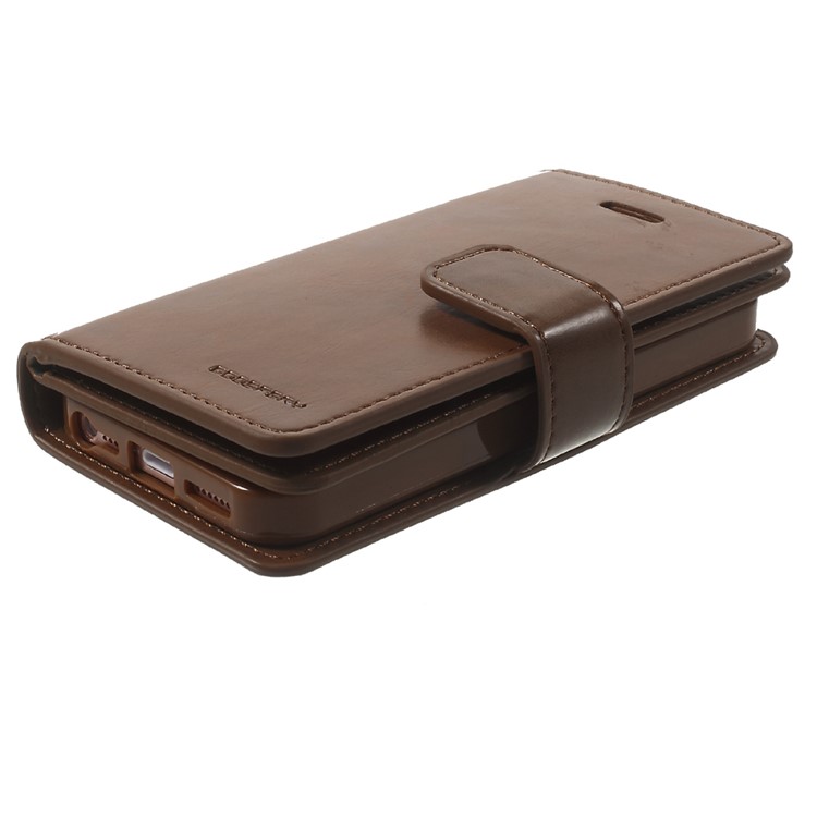 MERCURY GOOSPERY Mansoor Wallet Leather Case for iPhone SE/5s/5 - Coffee-3