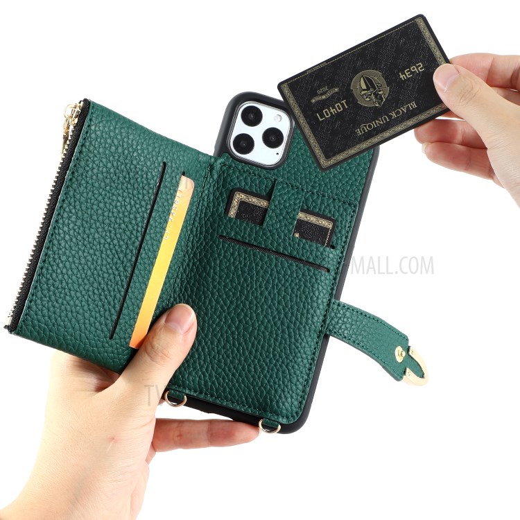 Rivet Decor Multiple Card Slots TPU Leather Hybrid Cover for iPhone 11 Pro Max 6.5 inch - Green-5